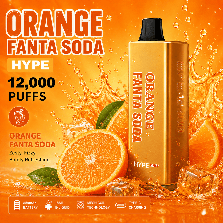 DOUBLE HAPPINESS HYPE ORANGE FANTA SODA – 12000 PUFFS