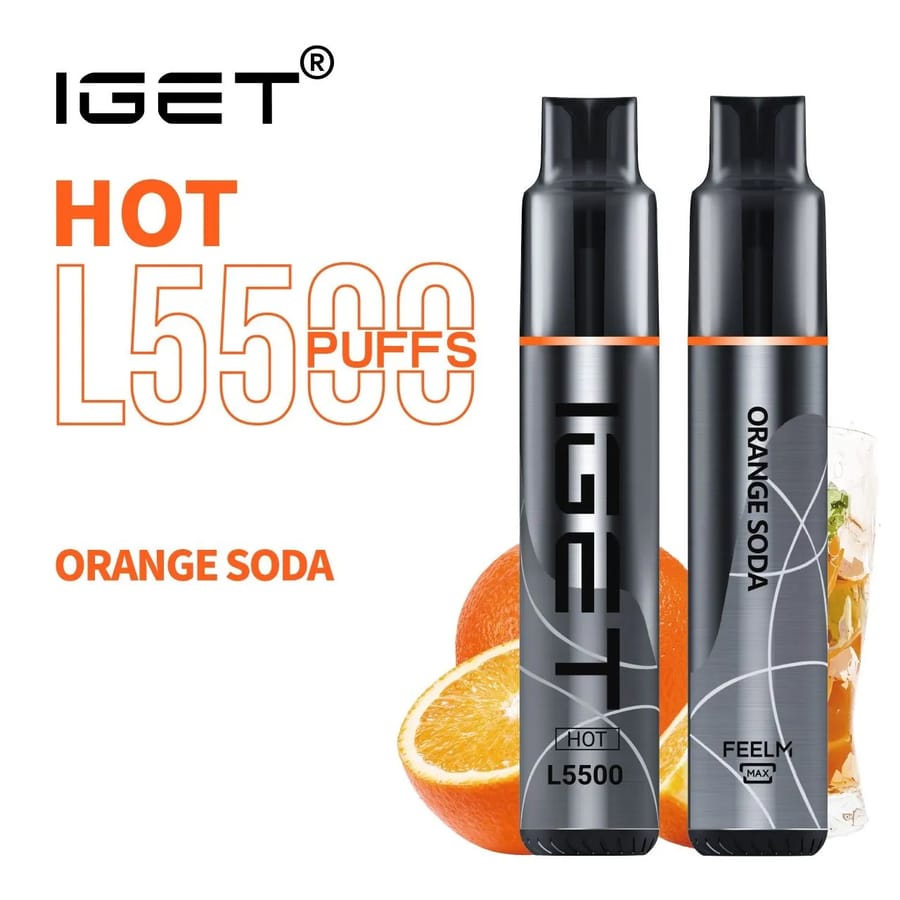 IGET HOT ORANGE SODA – 5500 PUFFS