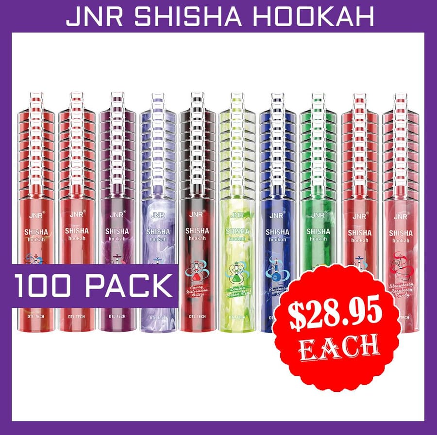 JNR SHISHA HOOKAH 12000 PUFFS – 100 PACK