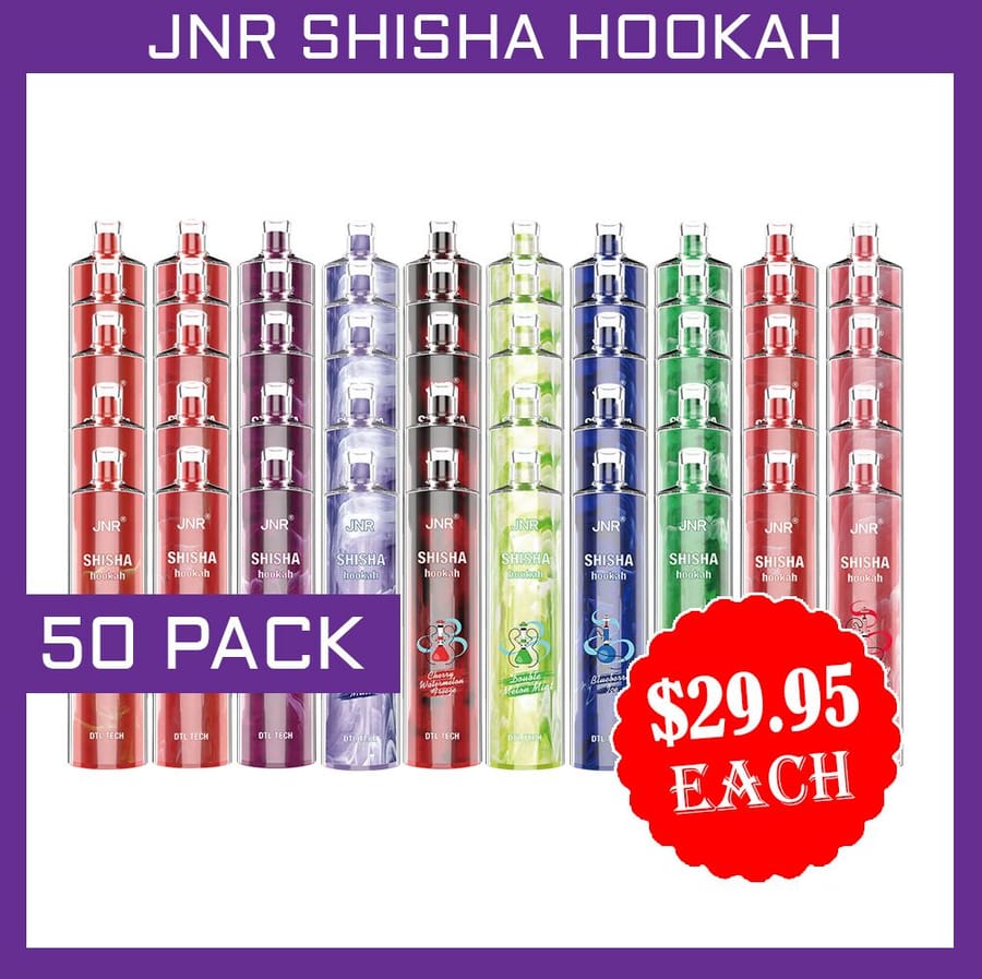 JNR SHISHA HOOKAH 12000 PUFFS – 50 PACK